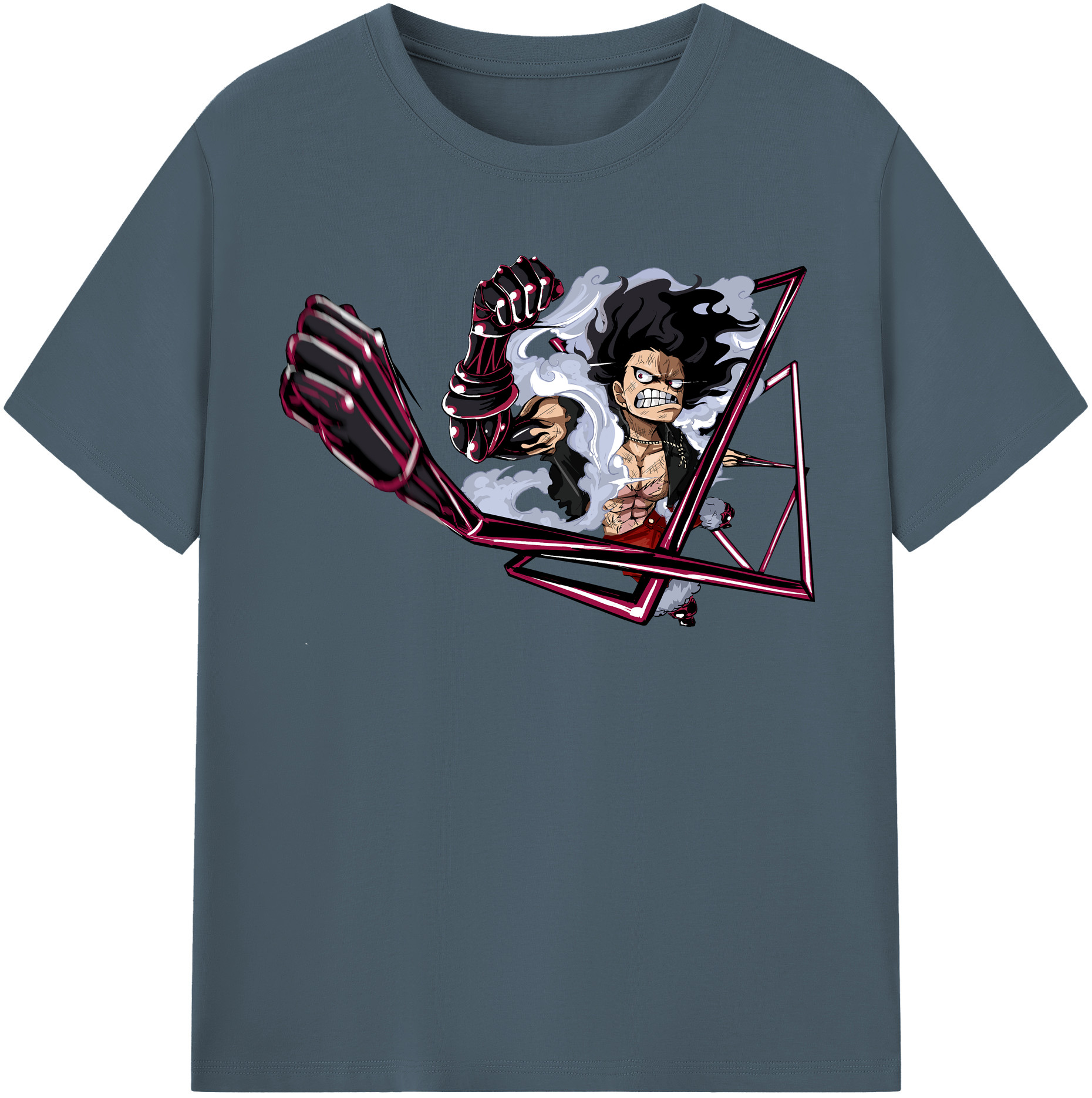 ワンピース モンキー・D・ルフィ ONE PIECE Monkey D. Luffy 綿100％半袖Tシャツ（フロントプリント）